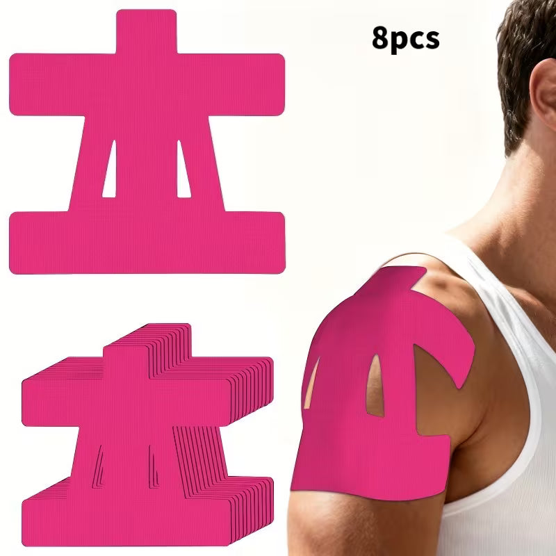 8pc Sports Kinesiology Tape Set for Shoulder & Neck - Muscle Relief, Multi-Sport