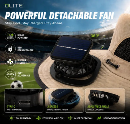 New Solar-Powered Outdoor Cooling Fan Hat — Sun Protection Hat with Solar Fan