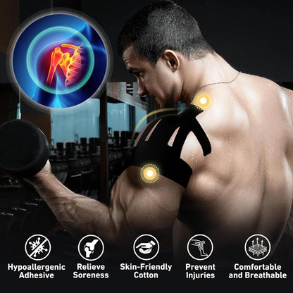 8pc Sports Kinesiology Tape Set for Shoulder & Neck - Muscle Relief, Multi-Sport