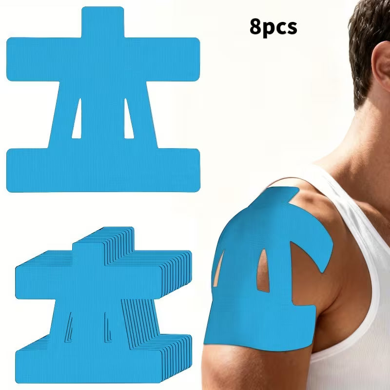 8pc Sports Kinesiology Tape Set for Shoulder & Neck - Muscle Relief, Multi-Sport